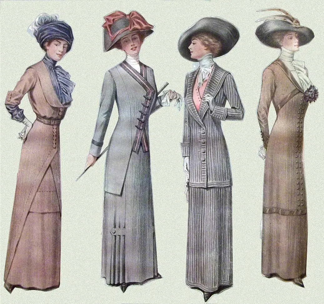 ropa años 10 - Cómo era la moda en los años 1910