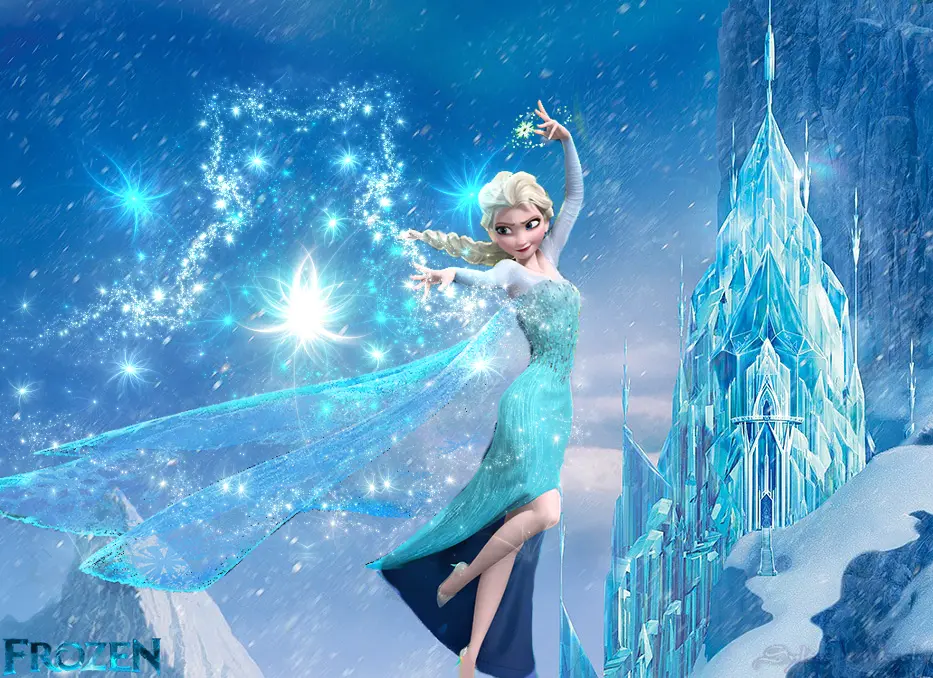 que color es el vestido de elsa frozen - Qué color es la corona de Elsa