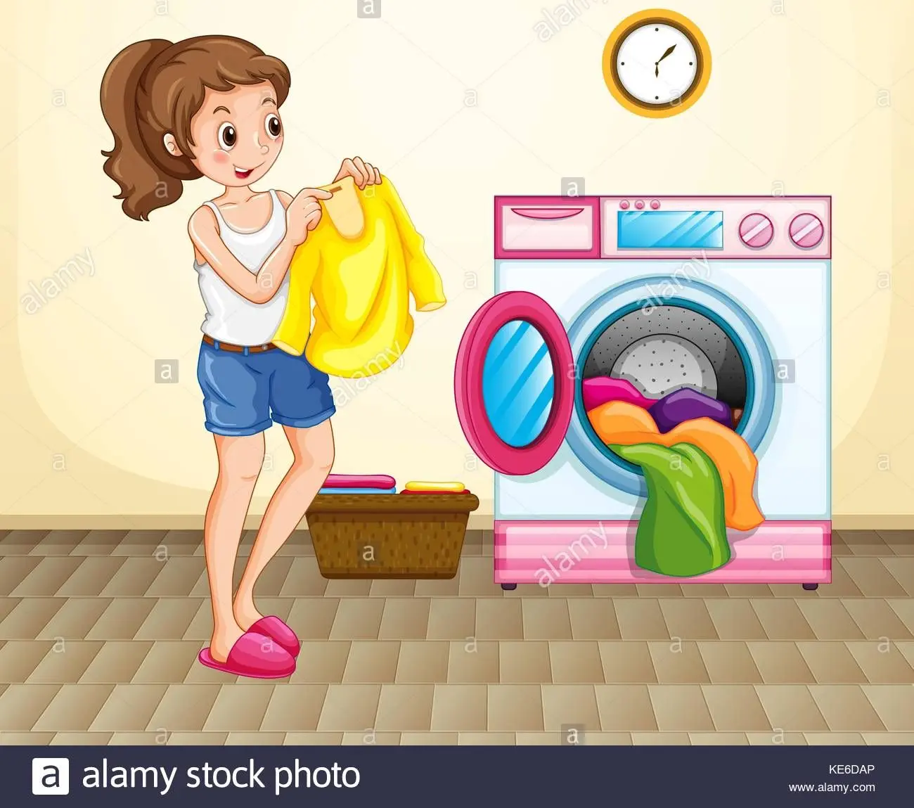 caricatura lavar ropa - Qué programa poner para ropa muy sucia