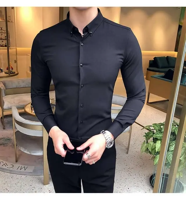 camisa negra slim fit hombre - Qué es Relaxed Fit en camisetas